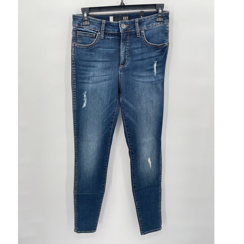 Kut from the Kloth Dark blue Wash toothpick Skinny ankle Jeans womens 6 S - Picture 3 of 12